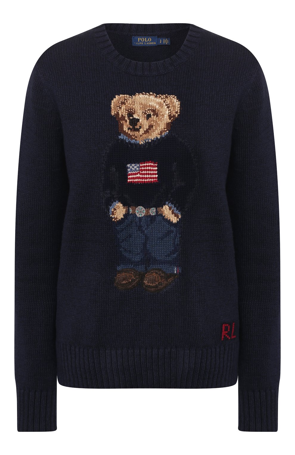 Свитер из смеси хлопка и льна POLO RALPH LAUREN темно-синего цвета по цене 26150 руб., арт. 211698558, фото 1 Свитер из смеси хлопка и льна POLO RALPH LAUREN, арт. 211698558, фото 1
