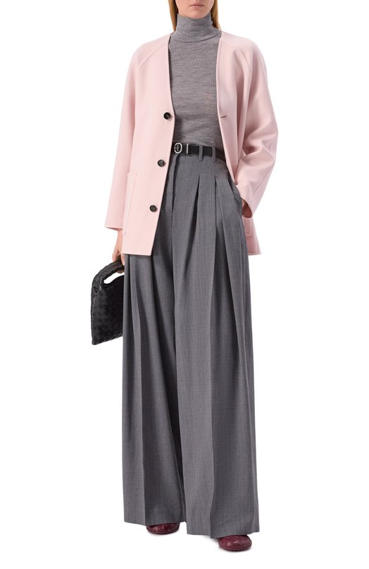 Полупальто из шерсти и кашемира Bottega Veneta 836337/V3000 Розовый  836337/V3000 Фото 2