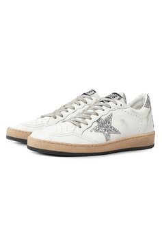 Женские кожаные кеды ball star GOLDEN GOOSE DELUXE BRAND белого цвета, арт. GWF00117.F003773 | Фото 1 (Подошва: Платформа; Материал внутренний: Натуральная кожа; Материал сплава: Проставлено; Материал утеплителя: Без утеплителя; Драгоценные камни: Проставлено; Стили: Кэжуэл)