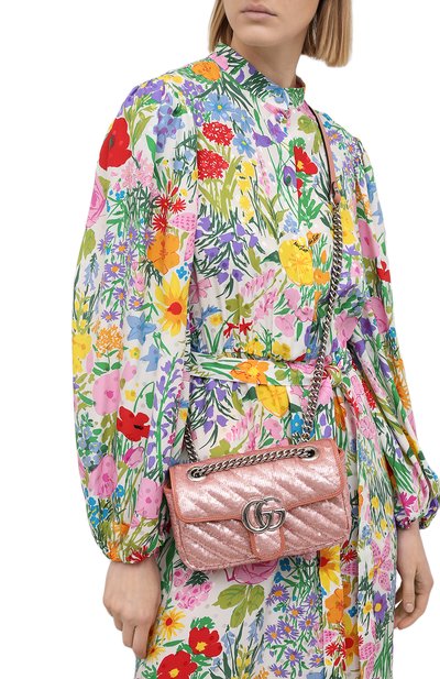 Сумка gg marmont 2.0 mini GUCCI розового цвета по цене 285120 руб., арт. 446744/9SYWP, фото 5 Сумка gg marmont 2.0 mini GUCCI, арт. 446744/9SYWP, фото 5