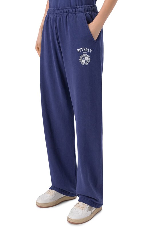 Хлопковые брюки Sporty and Rich PA05564256BL106 Синий  PA05564256BL106 Фото 3