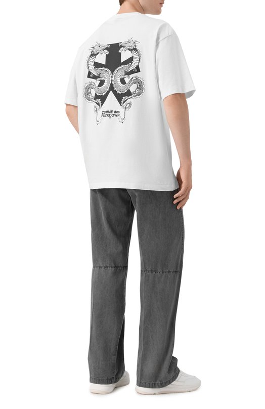 Хлопковая футболка Comme des Fuckdown CFABM01846 Белый  CFABM01846 Фото 2