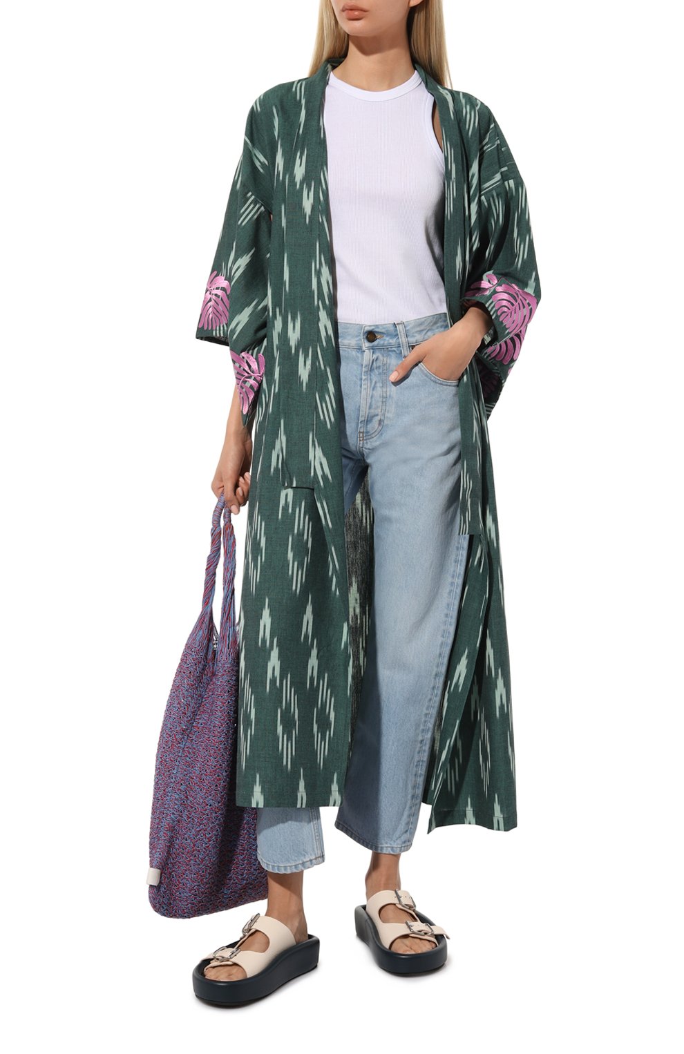 Хлопковое кимоно KLEED LOUNGEWEAR, арт. JAISAL GREEN KIM0N0, фото 2