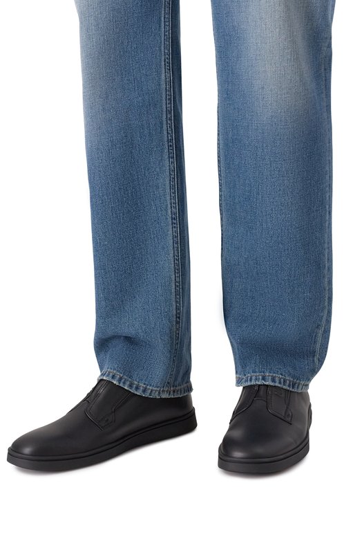 Кожаные кеды Urban Ferragamo 02A000/787 Чёрный  02A000/787 Фото 3