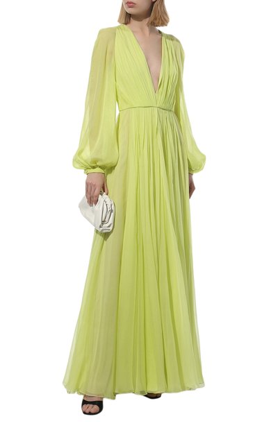 Шелковое платье VALENTINO светло-зеленого цвета по цене 974000 руб., арт. XB3VDCY52UP, фото 2 Шелковое платье VALENTINO, арт. XB3VDCY52UP, фото 2