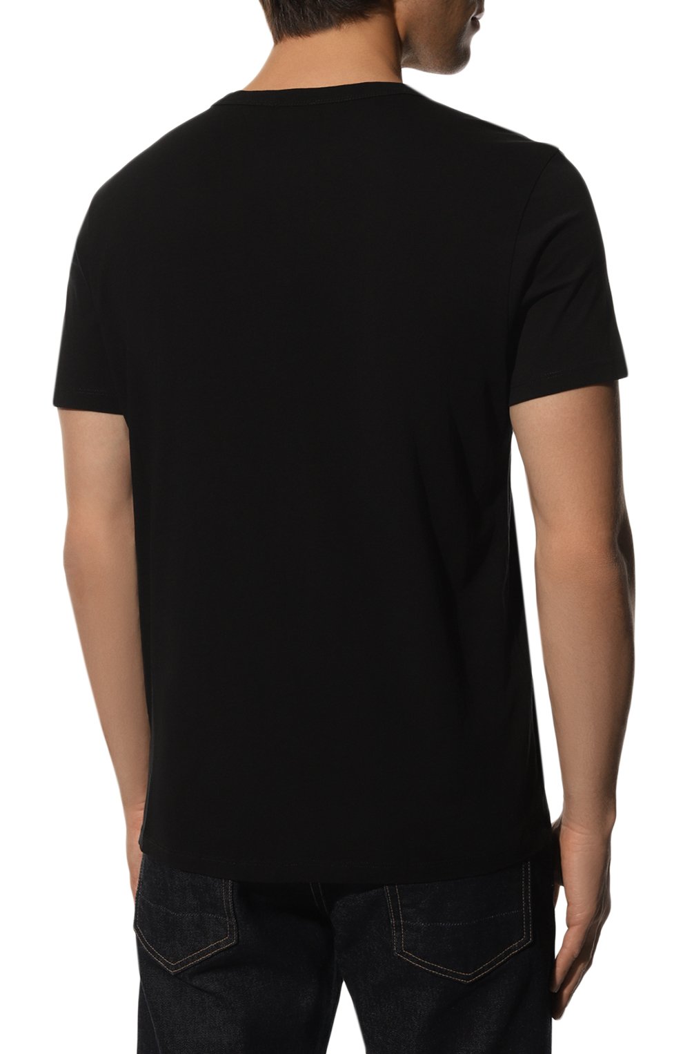 Хлопковая футболка 7 FOR ALL MANKIND черного цвета по цене 7410 руб., арт. JSLM6140BL, фото 4 Хлопковая футболка 7 FOR ALL MANKIND, арт. JSLM6140BL, фото 4
