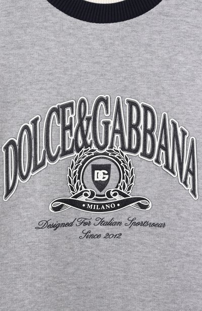 Хлопковый свитшот DOLCE & GABBANA светло-серого цвета по цене 59900 руб., арт. L4JWNU/G7P6H_001, фото 3 Хлопковый свитшот DOLCE & GABBANA, арт. L4JWNU/G7P6H_001, фото 3