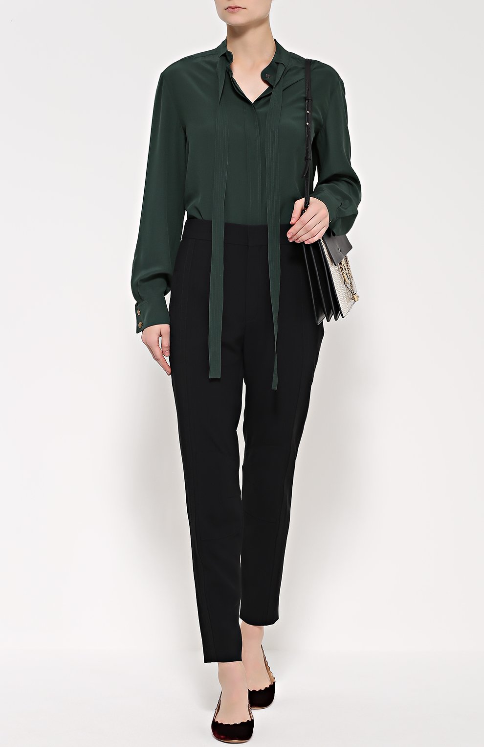 Укороченные брюки прямого кроя с завышенной талией CHLOÉ, арт. 16HPA15/16H237, фото 2