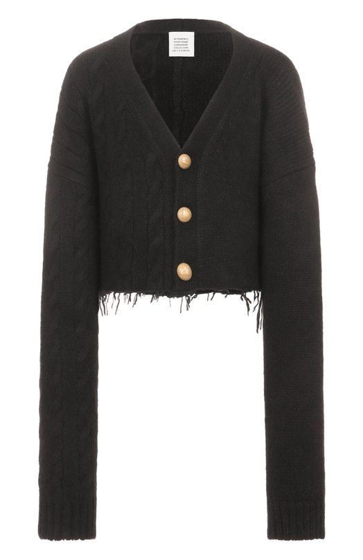 Шерстяной кардиган VETEMENTS WA65KN276B/2901 KNIT Чёрный WA65KN276B/2901 KNIT