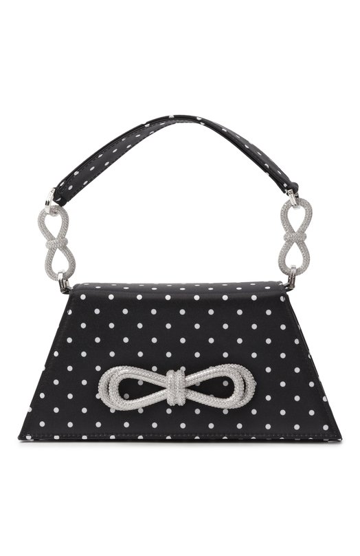 Сумка Double Bow Samantha medium Mach & Mach PF25-B0101-D0T-BLWH Чёрный PF25-B0101-D0T-BLWH