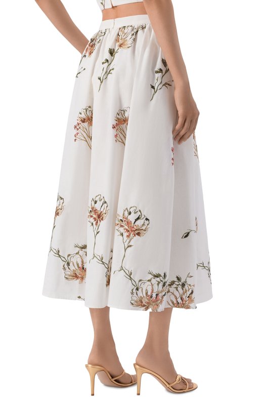 Юбка из хлопка и льна OLOLOL OLSK039/3406.BQ102 Белый  OLSK039/3406.BQ102 Фото 4