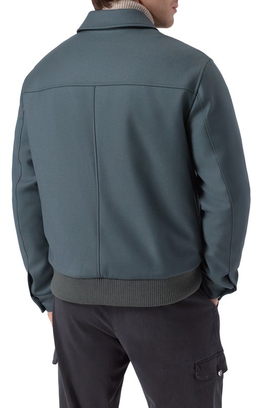 Бомбер из шерсти и кашемира Kiton UW2233V0426H01 Зелёный  UW2233V0426H01 Фото 4
