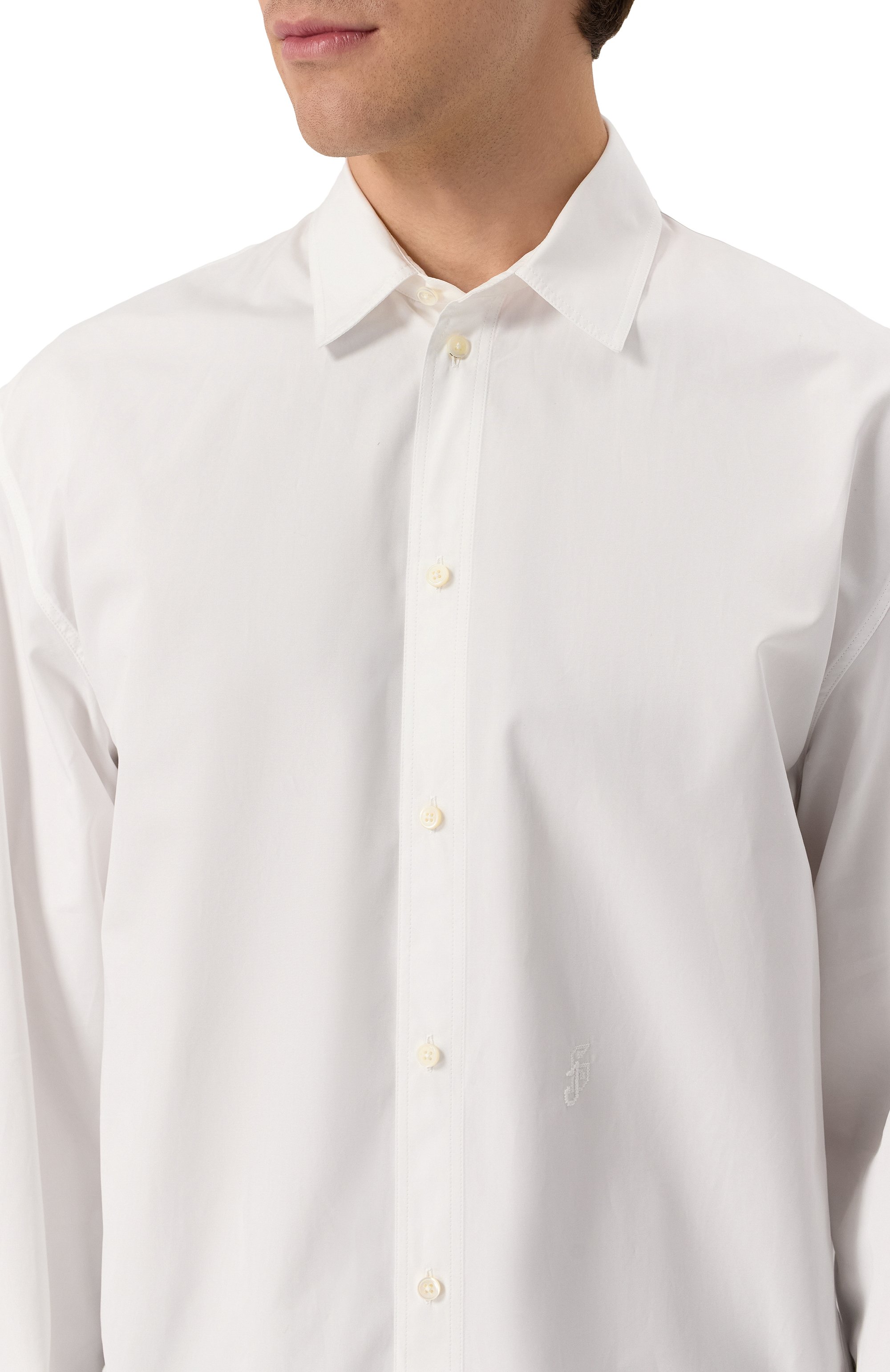 Хлопковая рубашка JIL SANDER белого цвета по цене 105500 руб., арт. J24DL0113/J45001, фото 5 Хлопковая рубашка JIL SANDER, арт. J24DL0113/J45001, фото 5