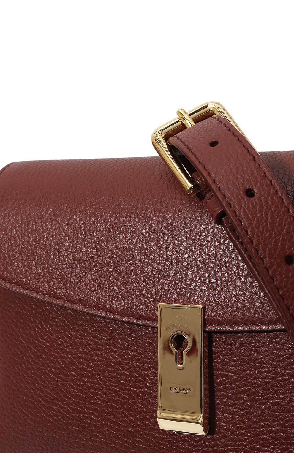 Сумка lock me mini BALLY бордового цвета по цене 86900 руб., арт. WL006L/VT710, фото 3 Сумка lock me mini BALLY, арт. WL006L/VT710, фото 3