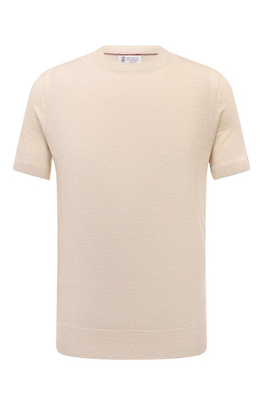 Джемпер изо льна и хлопка Brunello Cucinelli M2L00310 Бежевый M2L00310