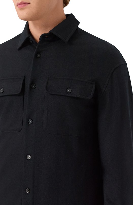 Шерстяная рубашка 12 STOREEZ 134098 Чёрный  134098 Фото 5