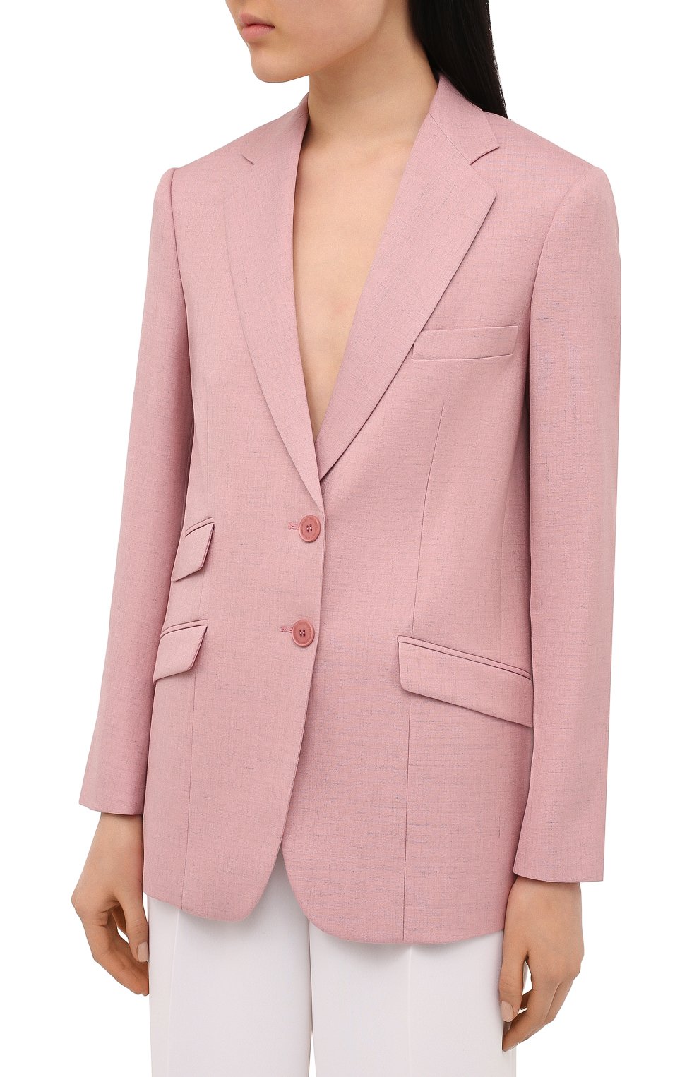 Жакет из вискозы и льна STELLA MCCARTNEY розового цвета по цене 134000 руб., арт. 603171/SMB61, фото 3 Жакет из вискозы и льна STELLA MCCARTNEY, арт. 603171/SMB61, фото 3