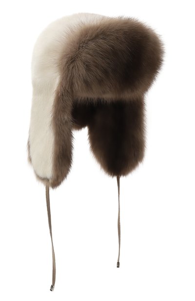 Женская меховая шапка-ушанка из норки и соболя VICTORIA KUSENKOVA, арт. 091203641093