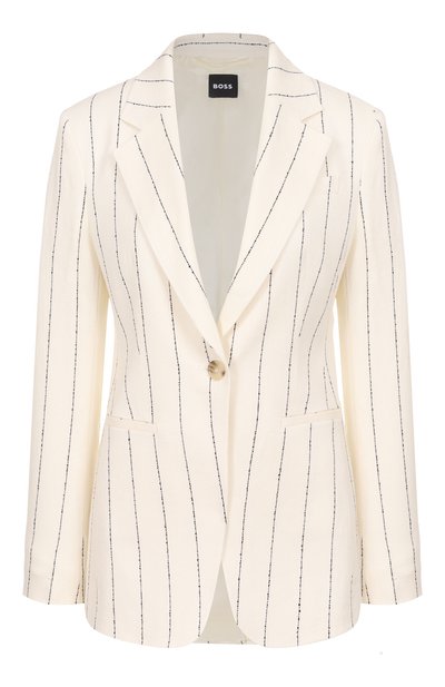 Женский жакет изо льна и вискозы BOSS, арт. 50537464