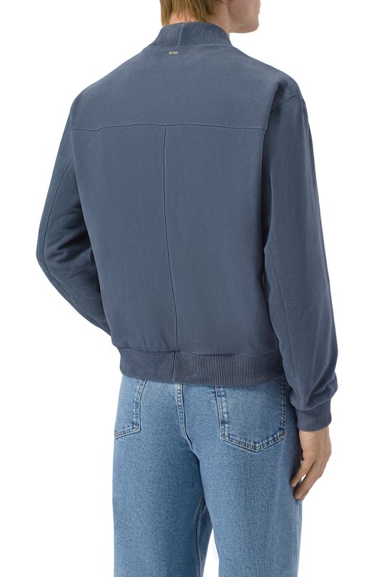 Замшевый бомбер BOSS 50543213 Голубой  50543213 Фото 4