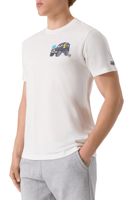 Хлопковая футболка MC2 Saint Barth STBM TSHIRT MAN/02975H Белый  STBM TSHIRT MAN/02975H Фото 3