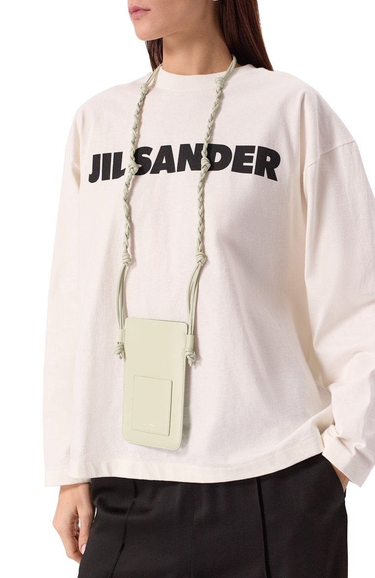Кожаный чехол для iphone JIL SANDER светло-зеленого цвета, арт. J07VL0021/P5354 | Фото 2 (Региональные ограничения белый список (Axapta Mercury): Не проставлено; Нос: Не проставлено; Материал: Натуральная кожа)