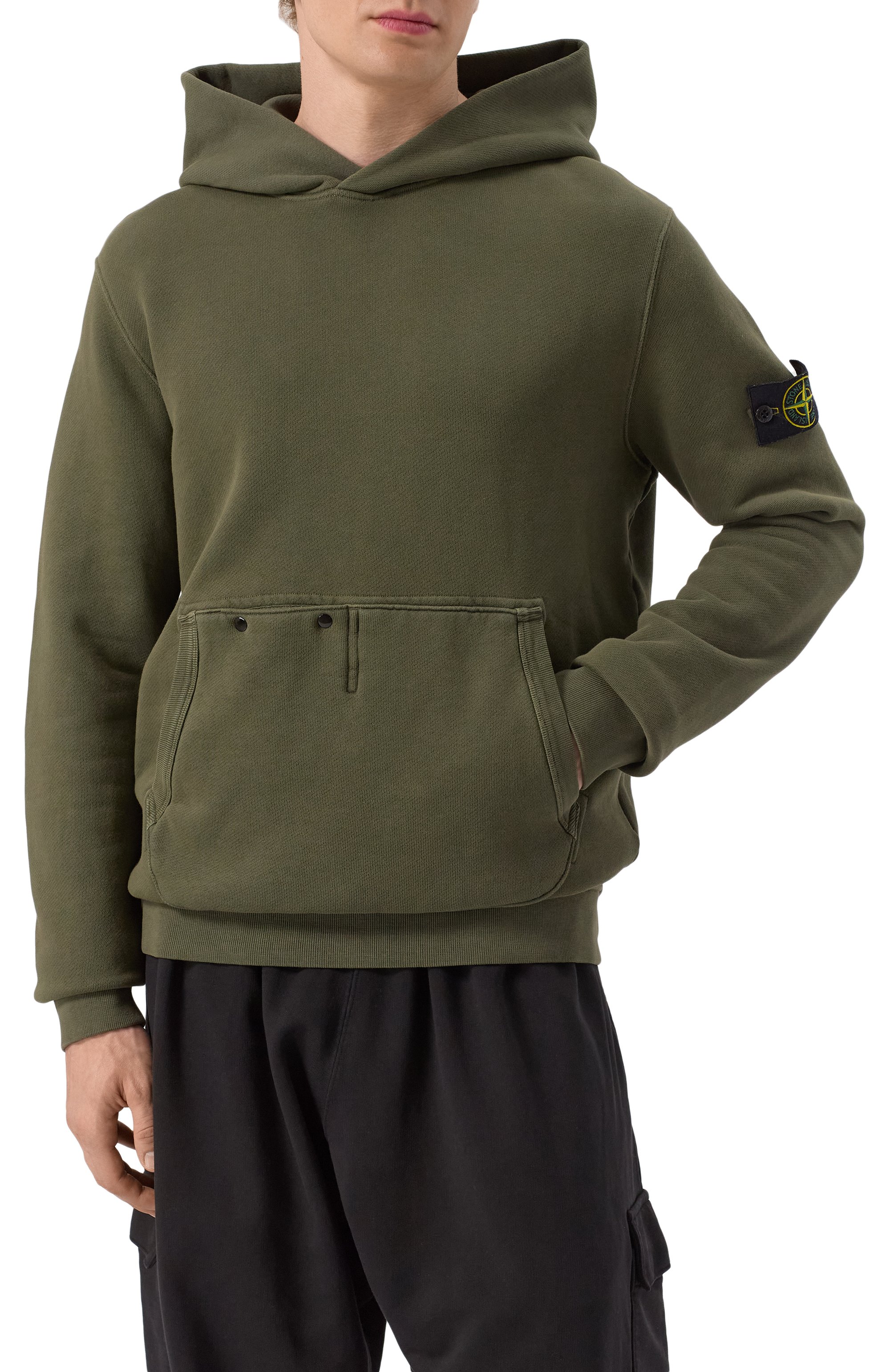 Хлопковое худи STONE ISLAND хаки цвета по цене 61400 руб., арт. 811561041, фото 3 Хлопковое худи STONE ISLAND, арт. 811561041, фото 3