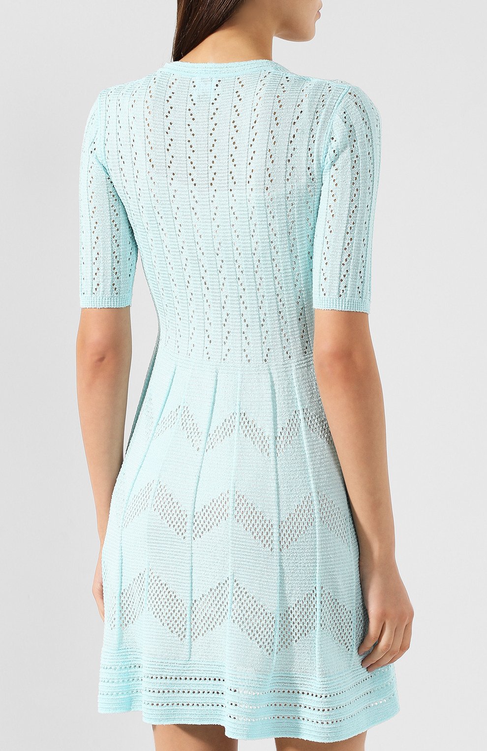 Платье из смеси вискозы и хлопка M MISSONI бирюзового цвета по цене 39950 руб., арт. 2DG00035/2K000E, фото 4 Платье из смеси вискозы и хлопка M MISSONI, арт. 2DG00035/2K000E, фото 4