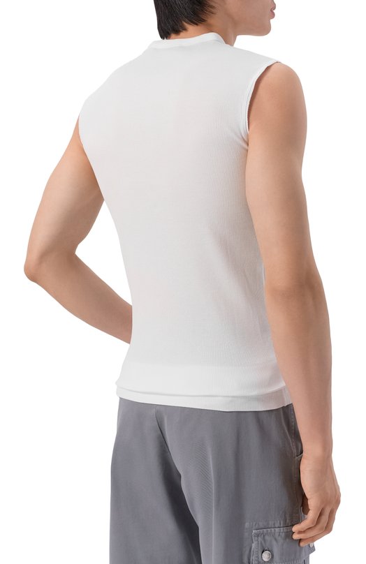 Хлопковая майка-хенли Dolce & Gabbana G8T09T/FU7AV Белый  G8T09T/FU7AV Фото 4