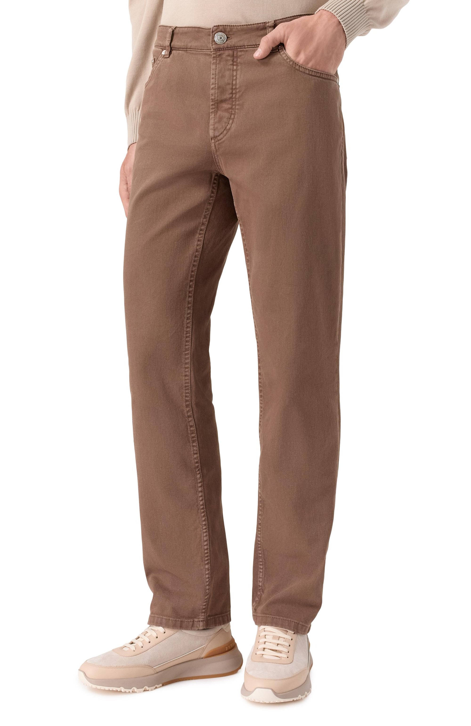 Джинсы traditional fit BRUNELLO CUCINELLI коричневого цвета по цене 88800 руб., арт. M277PB321W, фото 3 Джинсы traditional fit BRUNELLO CUCINELLI, арт. M277PB321W, фото 3