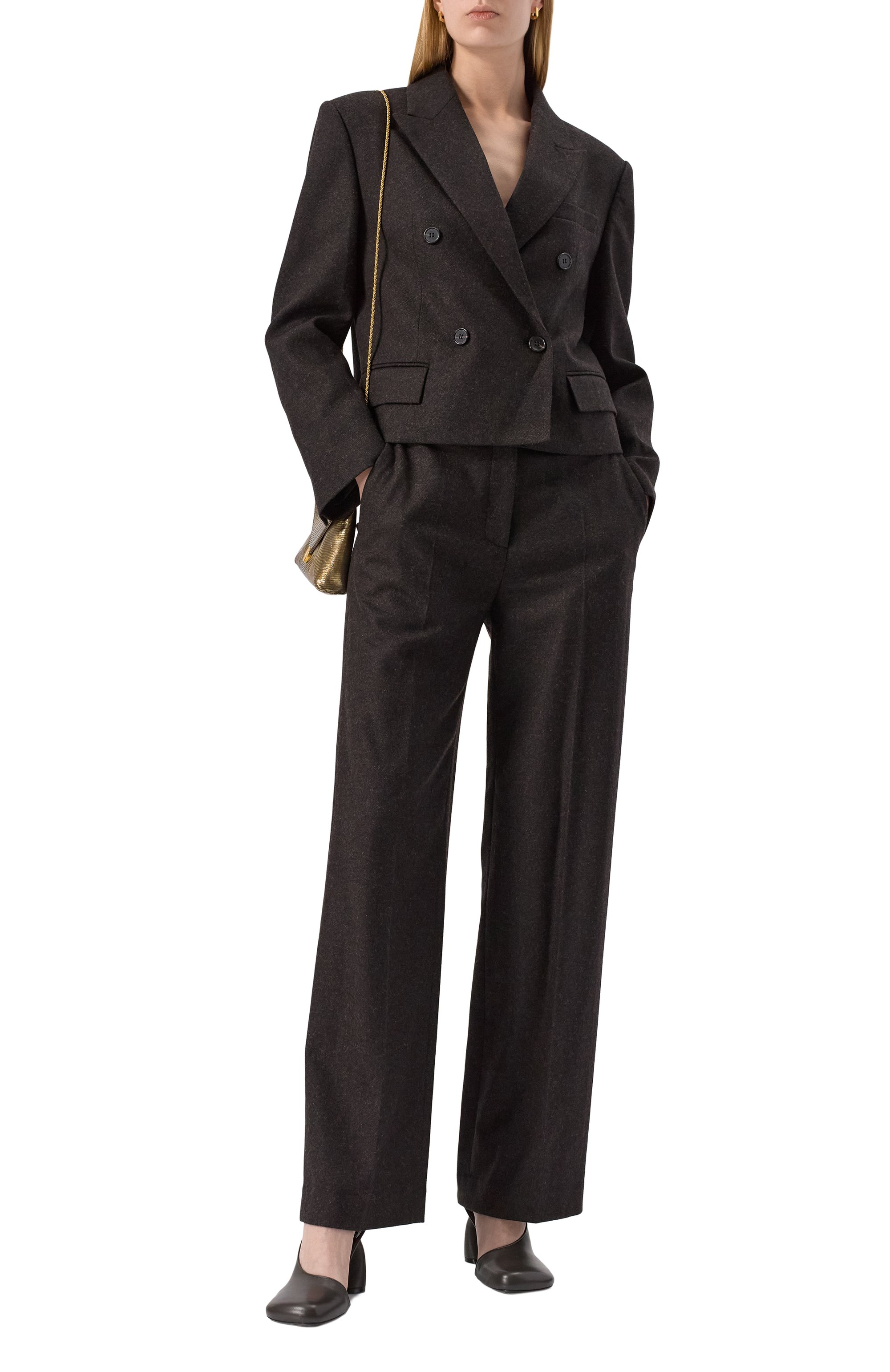 Брюки из шерсти и кашемира JUUN.J темно-коричневого цвета по цене 57950 руб., арт. JW4921W53, фото 2 Брюки из шерсти и кашемира JUUN.J, арт. JW4921W53, фото 2