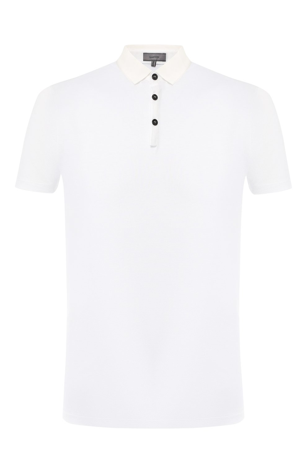 Хлопковое поло LANVIN белого цвета по цене 28350 руб., арт. RMJE0003A17, фото 1 Хлопковое поло LANVIN, арт. RMJE0003A17, фото 1