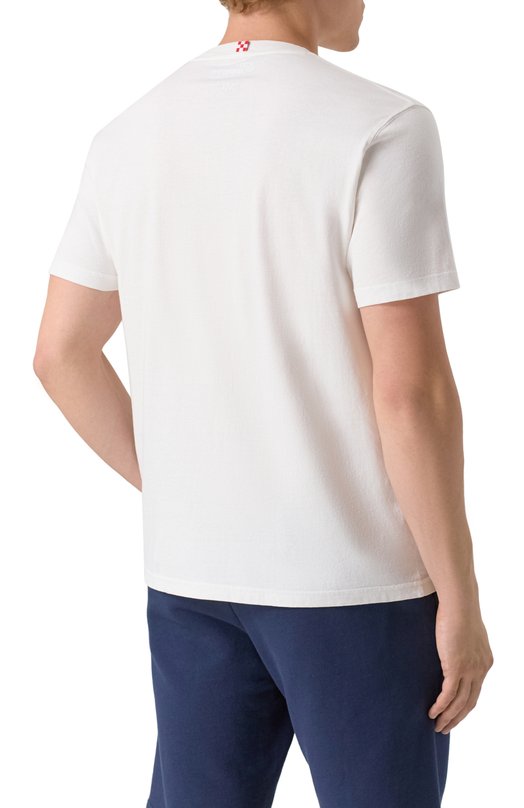 Хлопковая футболка MC2 Saint Barth STBM TSHIRT MAN/02950H Белый  STBM TSHIRT MAN/02950H Фото 4