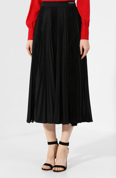 Плиссированная юбка VALENTINO черного цвета по цене 193000 руб., арт. SB3MD00X4TG, фото 3 Плиссированная юбка VALENTINO, арт. SB3MD00X4TG, фото 3