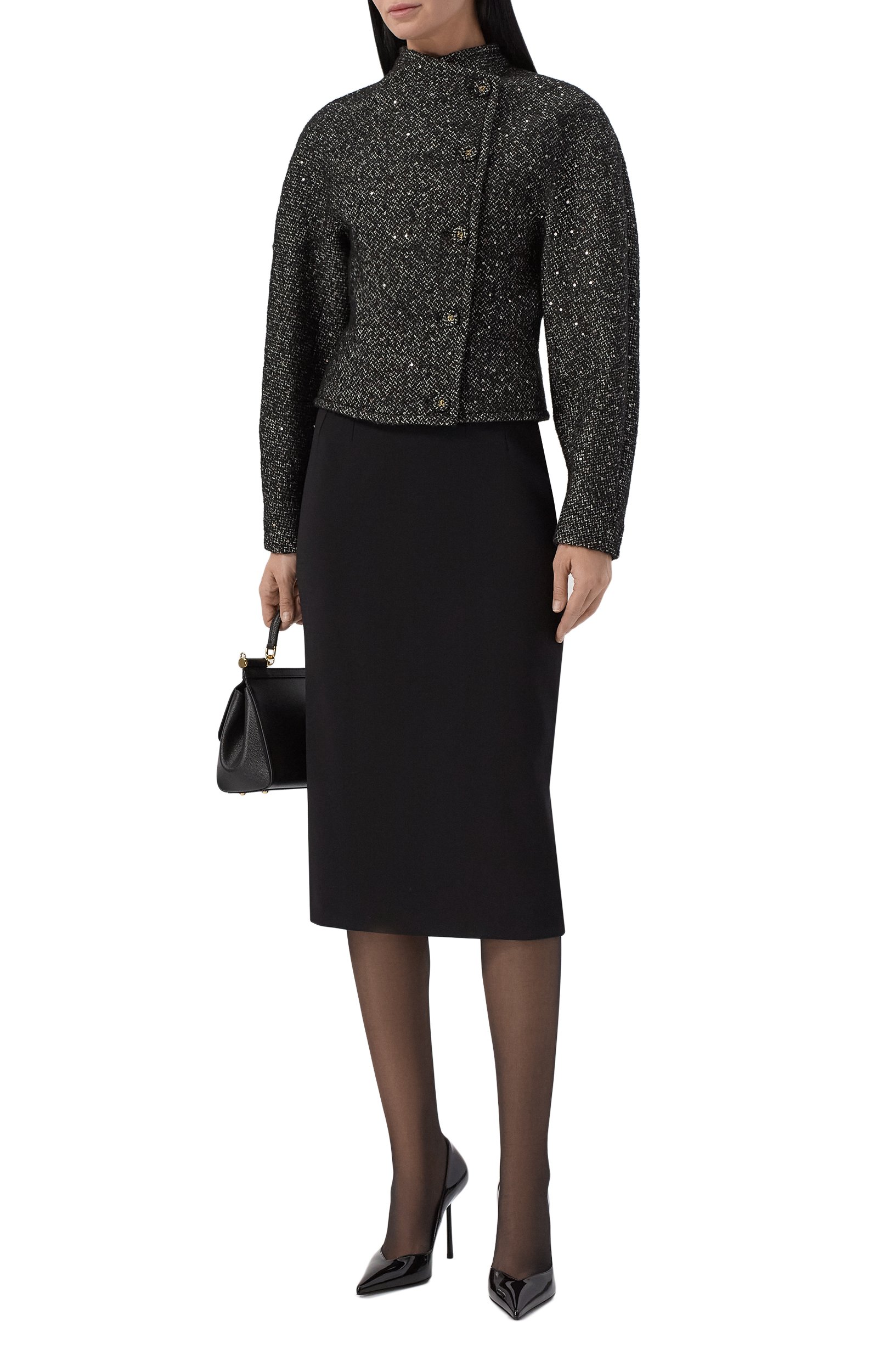 Жакет ELIE SAAB серого цвета по цене 343000 руб., арт. J0286NF26/LR002, фото 2 Жакет ELIE SAAB, арт. J0286NF26/LR002, фото 2