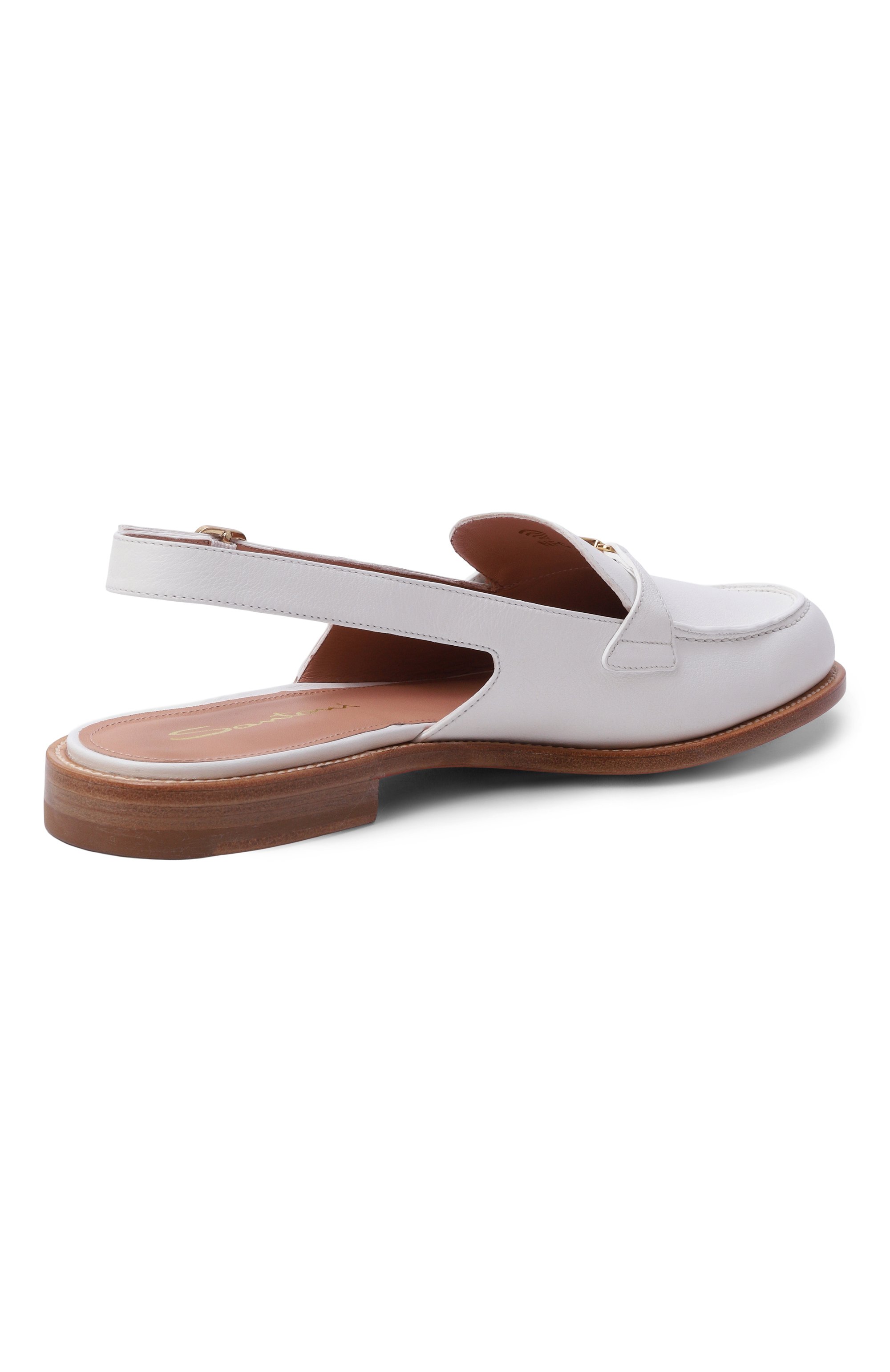 Кожаные лоферы SANTONI белого цвета по цене 118000 руб., арт. WUWG72068BA2ND0F, фото 5 Кожаные лоферы SANTONI, арт. WUWG72068BA2ND0F, фото 5