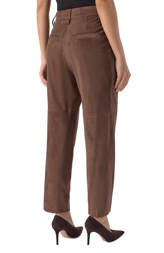 Замшевые брюки Brunello Cucinelli MPCLFP8363 Коричневый  MPCLFP8363 Фото 4