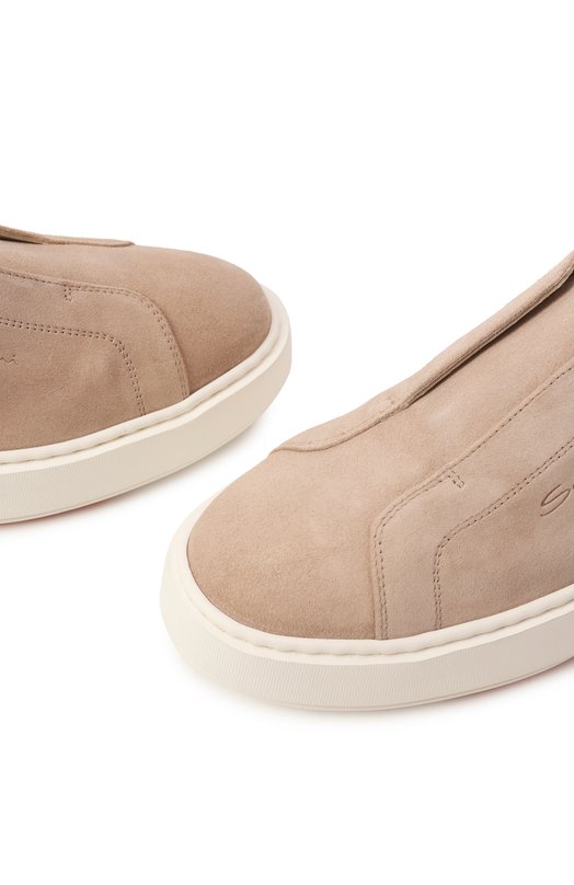 Замшевые кеды Santoni WBCG61323BARTSAP Бежевый  WBCG61323BARTSAP Фото 7
