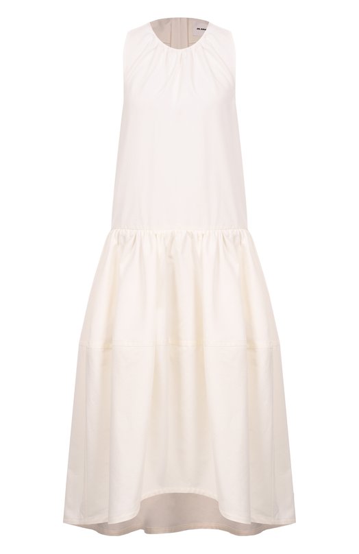 Платье из хлопка и шелка Jil Sander J02CT0452-J45266 Белый J02CT0452-J45266