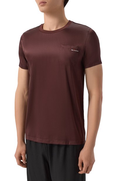 Шелковая футболка KITON коричневого цвета по цене 161000 руб., арт. UNWM019K0265L, фото 3 Шелковая футболка KITON, арт. UNWM019K0265L, фото 3