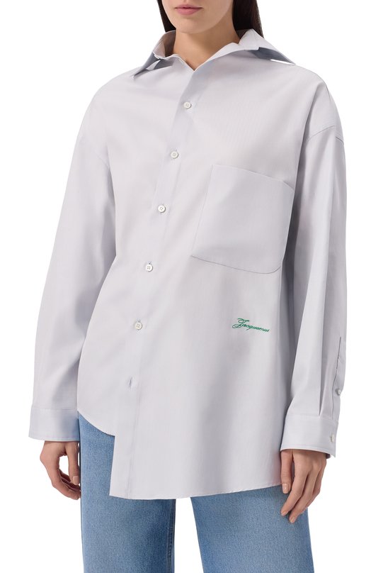 Хлопковая рубашка Jacquemus 25E251SH086/1726 Серый  25E251SH086/1726 Фото 3