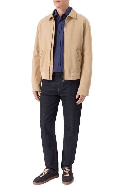 Хлопковая рубашка Brunello Cucinelli MA6740627 Синий  MA6740627 Фото 2