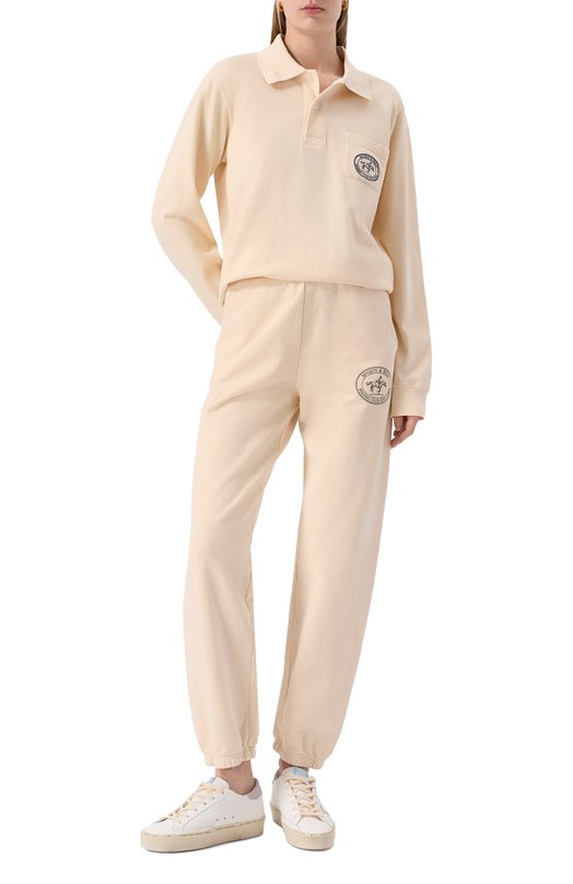 Хлопковое поло Sporty and Rich T0086612244CR01 Кремовый  T0086612244CR01 Фото 2