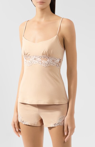 Хлопковый топ LA PERLA бежевого цвета по цене 15800 руб., арт. 0021084, фото 3 Хлопковый топ LA PERLA, арт. 0021084, фото 3