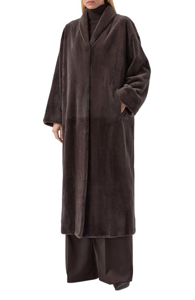 Шуба из норки GIULIA GURMAN серого цвета по цене 1500000 руб., арт. 2501NG40, фото 3 Шуба из норки GIULIA GURMAN, арт. 2501NG40, фото 3