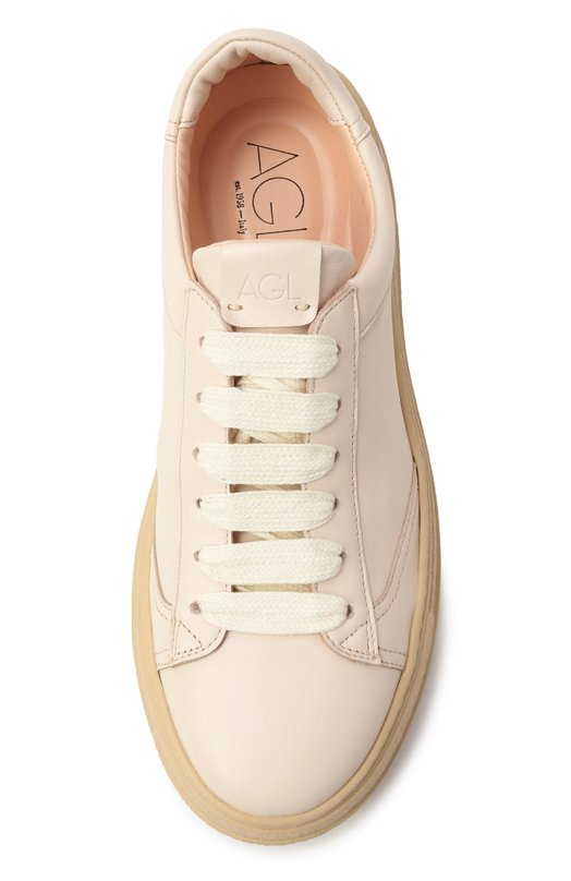 Кожаные кеды Giuly Lace Up AGL D946001PG/KA076 Кремовый  D946001PG/KA076 Фото 6