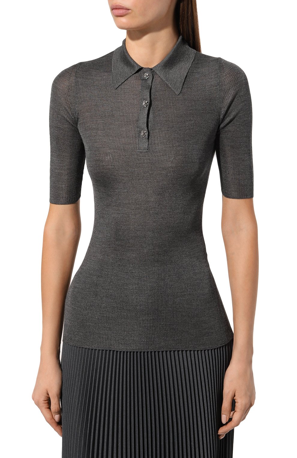 Шелковое поло PRADA, арт. P24I1L-1Y82-F0480-212, фото 3