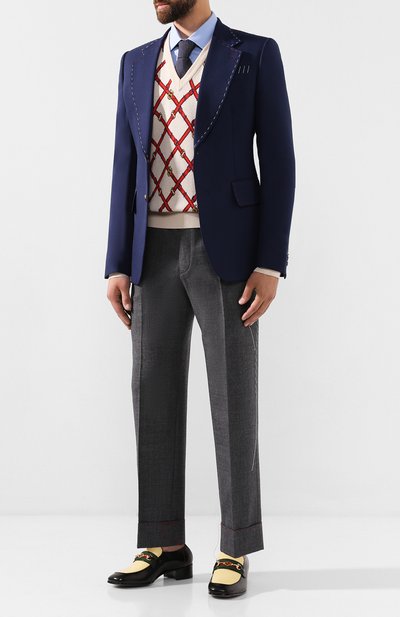 Шерстяной пуловер GUCCI бежевого цвета по цене 89950 руб., арт. 595516/XKA0Z, фото 2 Шерстяной пуловер GUCCI, арт. 595516/XKA0Z, фото 2