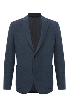 Мужской кашемировый пиджак ZEGNA синего цвета, арт. UYC06/SKF | Фото 1 (Длина (для топов): Стандартные; Материал внешний: Шерсть, Кашемир; Материал подклада: Синтетический материал; Рукава: Длинные; 1-2-бортные: Однобортные; Пиджаки М: Приталенный; Случай: Повседневный; Стили: Кэжуэл; Драгоценные камни: Проставлено; Материал сплава: Проставлено)