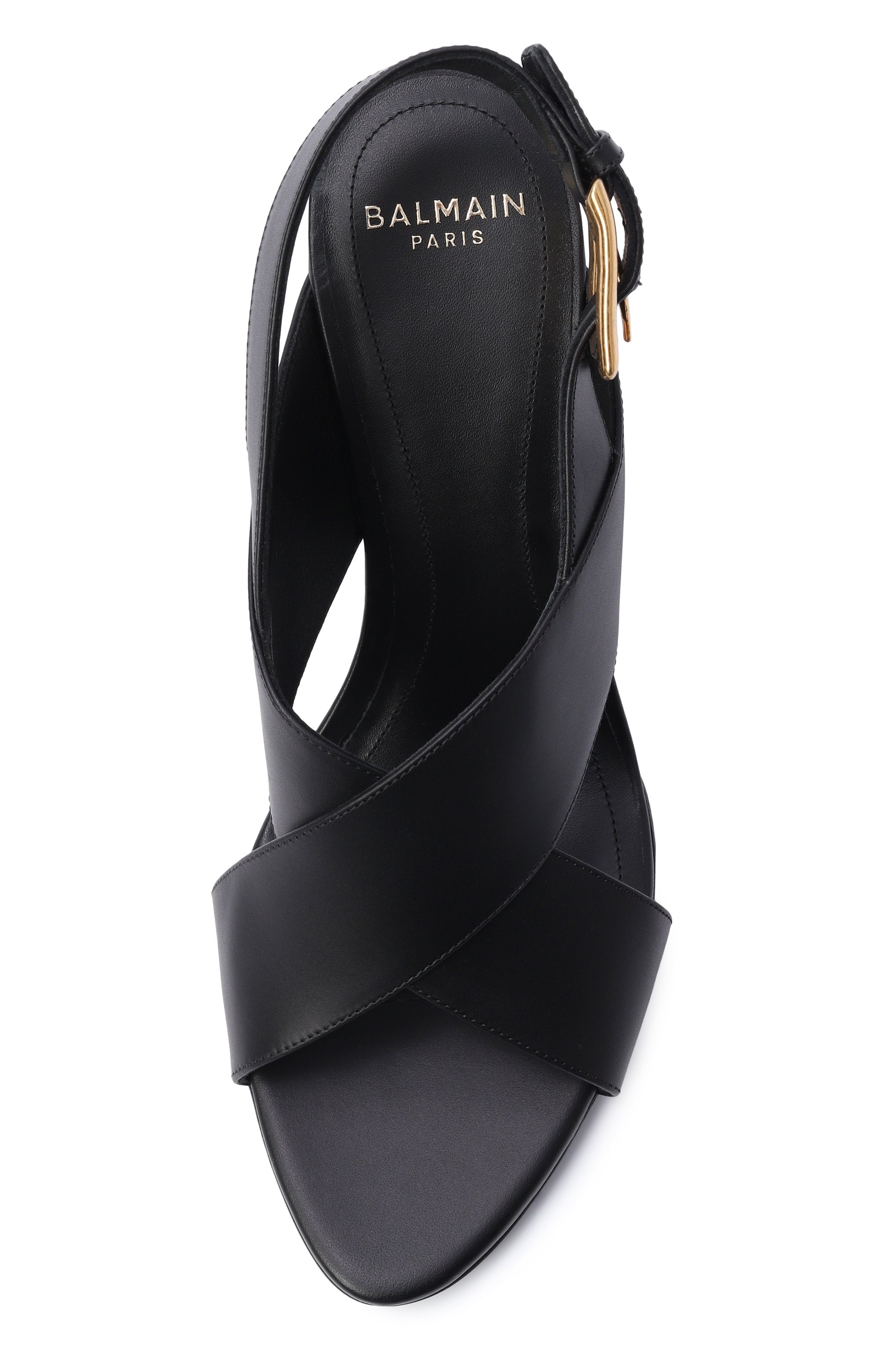 Кожаные босоножки anthem no wedge 75 BALMAIN, арт. HN1UH283/LECX, фото 6